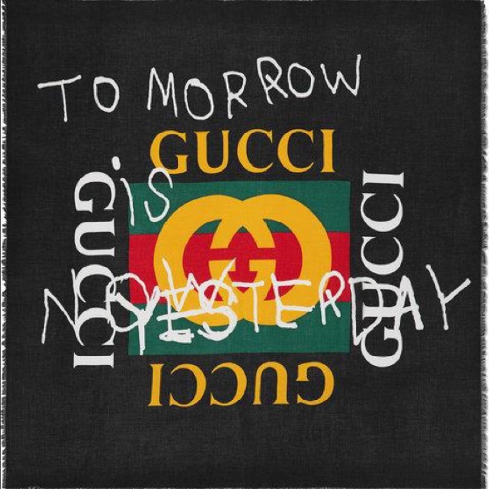 Gucci Coco Capitan Logo Silk Scarf-Worn once